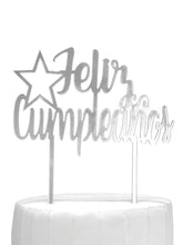 TOPPER TORTA ESTRELLA PLATEADO
